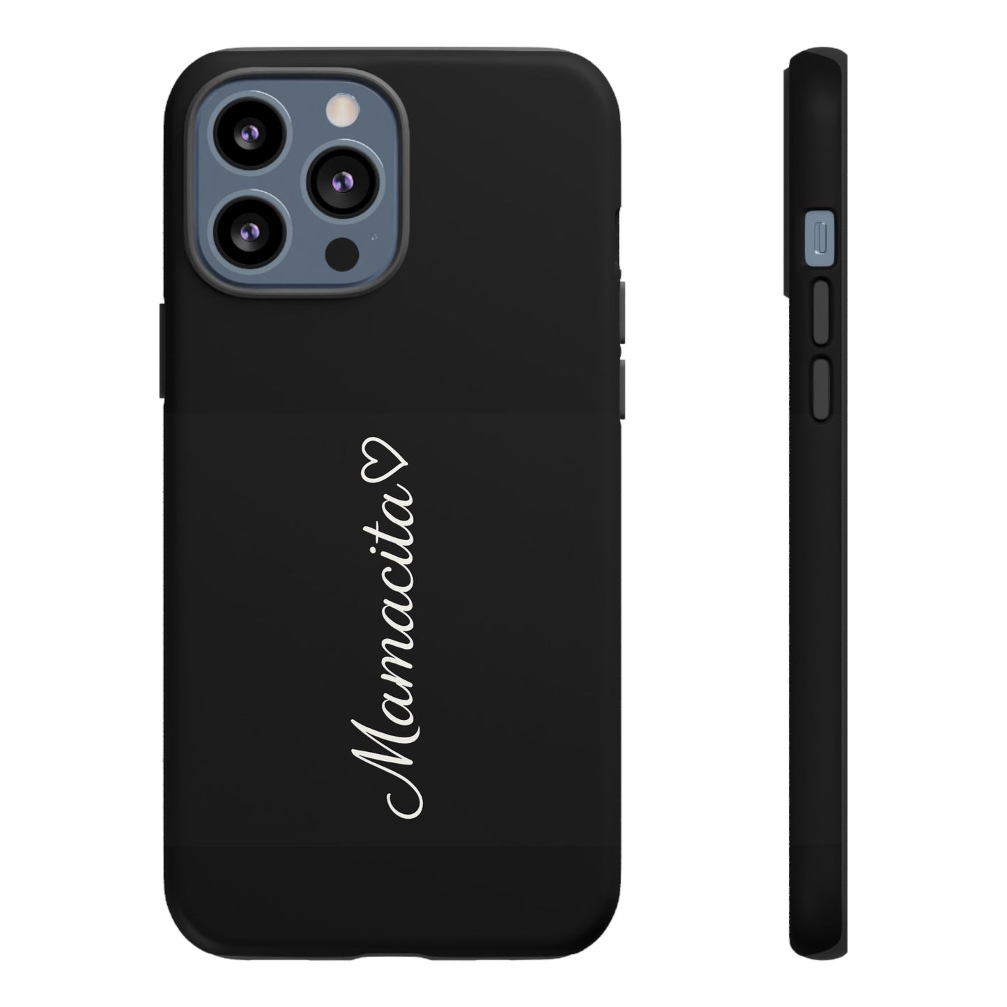 Mamacita Script Phone Case | Minimal Black Tough Case | Sleek Aesthetic Cover