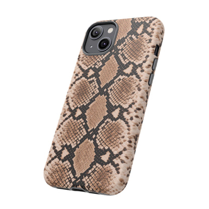 Snake Print Phone Case – Brown Python Pattern Slim Protective Cover for Iphone, Samsung Galaxy and Pixel