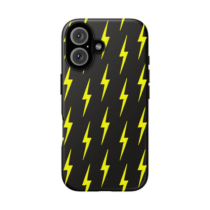 Yellow Lightning Bolt Tough Phone Case | Bold Electric Pattern Case for Iphone, Samsung Galaxy and Pixel