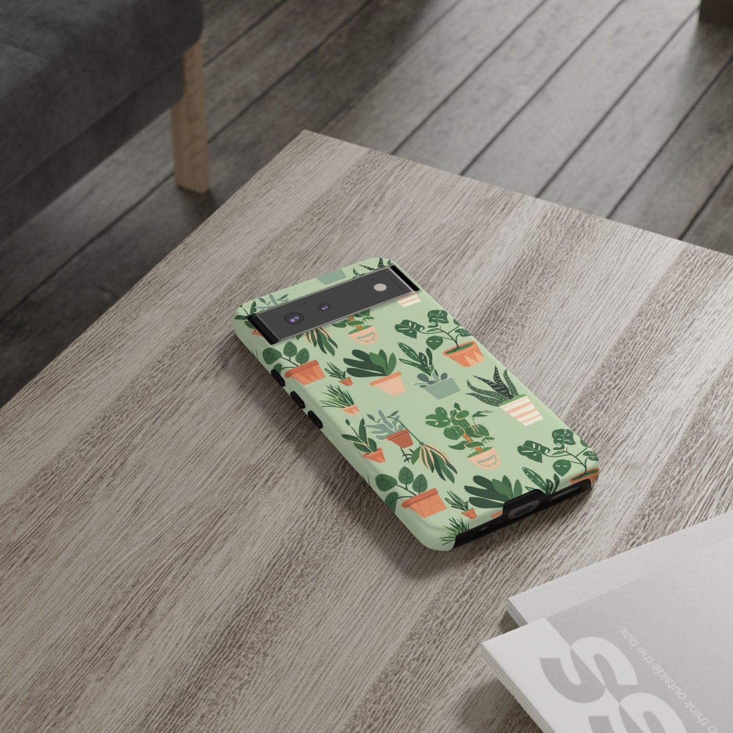 Plant Lover Phone Case | Cute Potted Plants Pattern | Botanical Aesthetic Tough Case