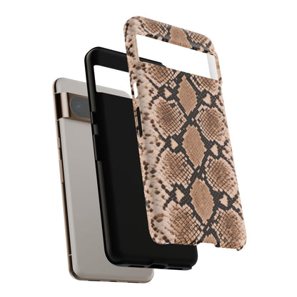 Snake Print Phone Case – Brown Python Pattern Slim Protective Cover for Iphone, Samsung Galaxy and Pixel
