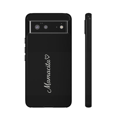 Mamacita Script Phone Case | Minimal Black Tough Case | Sleek Aesthetic Cover