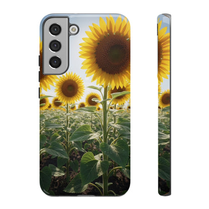 Sunflower Field Phone Case | Golden Hour Floral Aesthetic | Bright Summer Tough Case