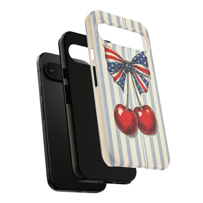 Patriotic Cherry Phone Case Americana Coquette Aesthetic iPhone Samsung