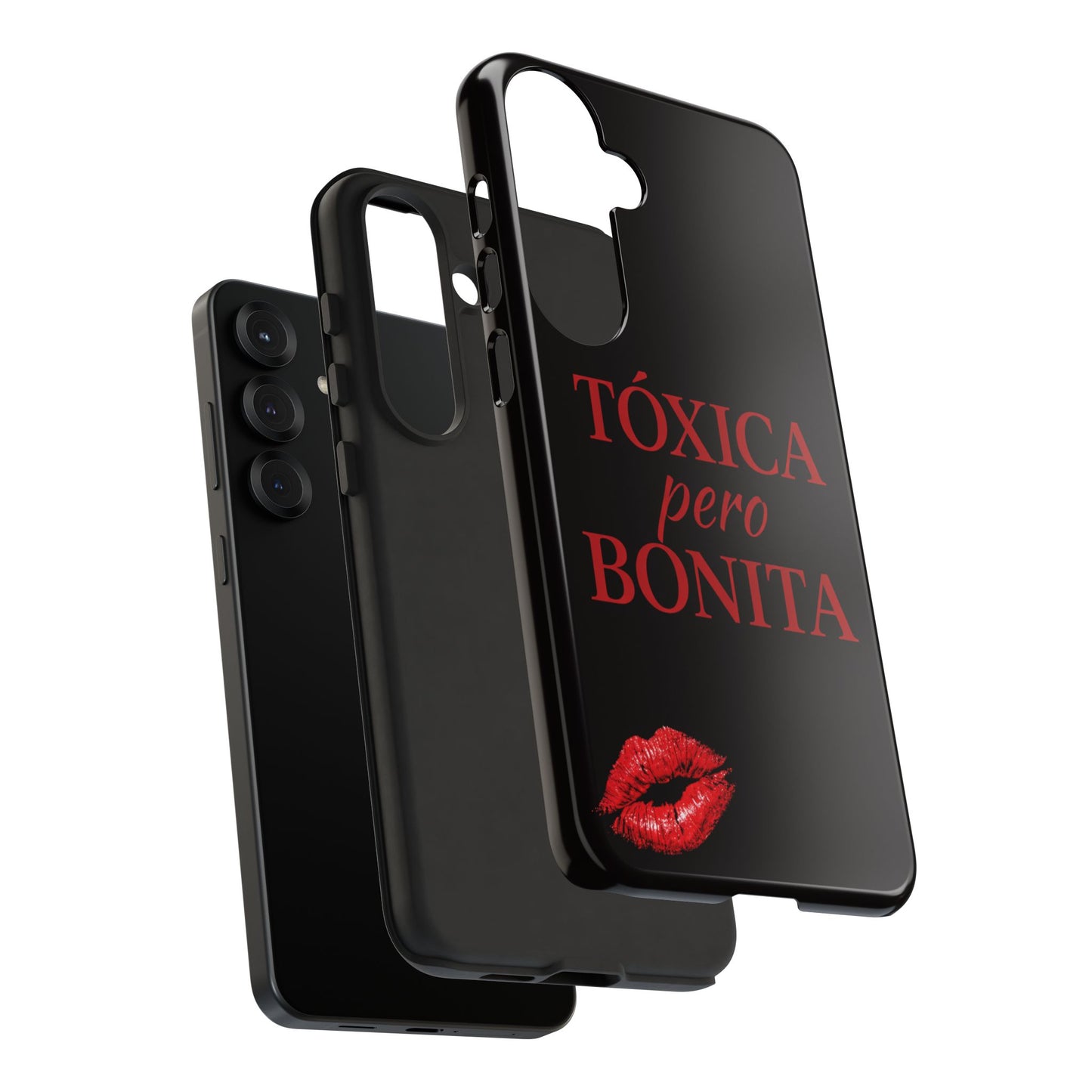 Toxica Pero Bonita Phone Case, Latina Quote Case, Red Lips Aesthetic, Spanish Saying Case, Trendy Tough Cover
