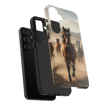 Running Horses Phone Case | Wild Mustang Herd Tough Protective Cover