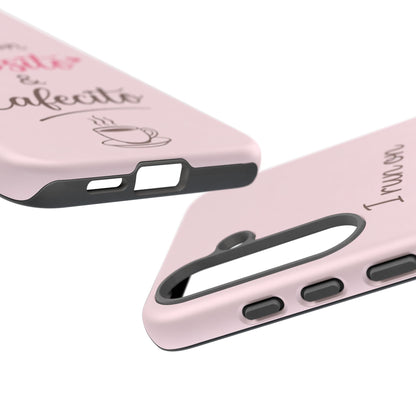 I Run on Diosito y Cafecito Phone Case, Pink Aesthetic Latina Faith Coffee Case, Girly Protective iPhone Samsung Cover