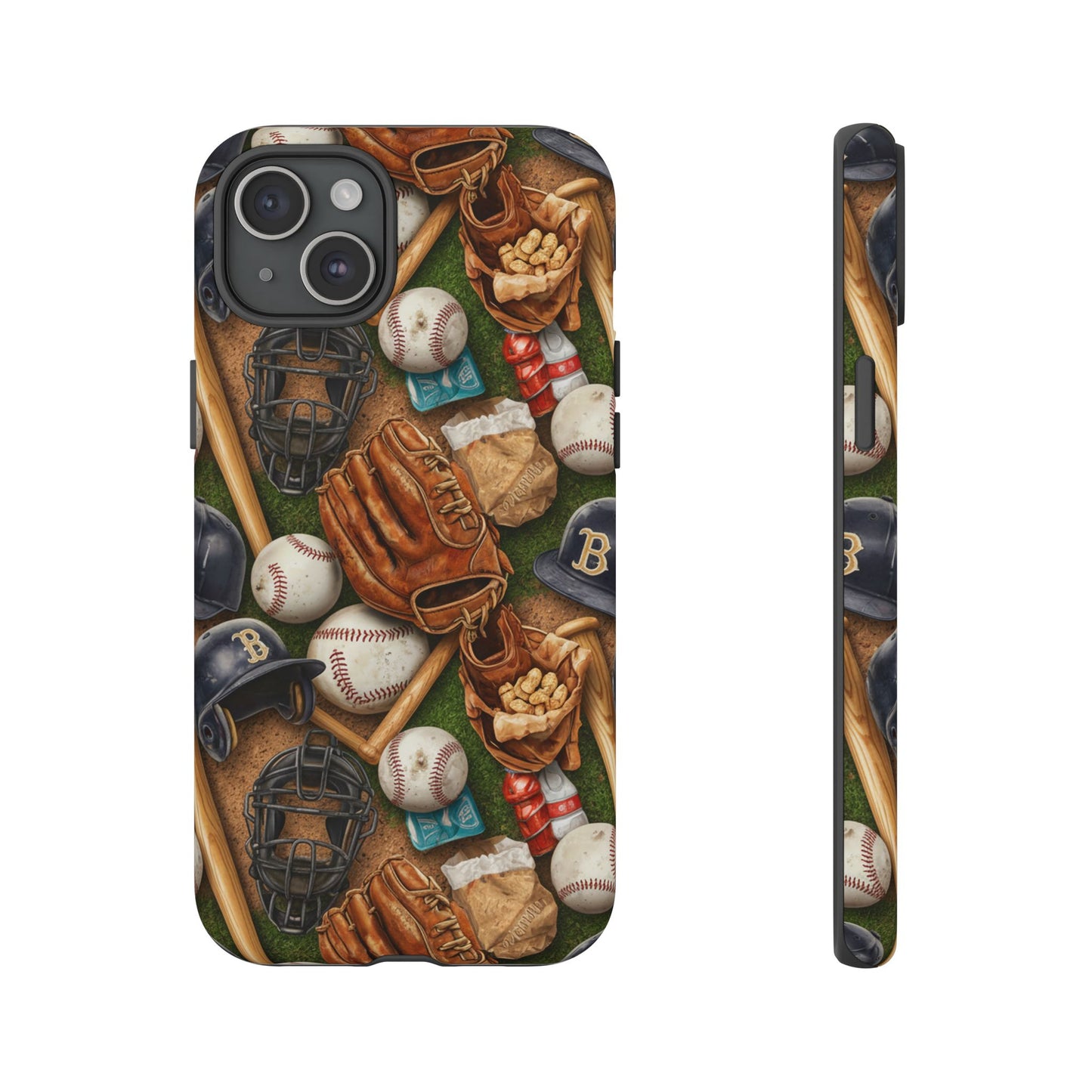 Baseball Gear Collage Phone Case – Vintage Baseball Equipment Sports Tough Case