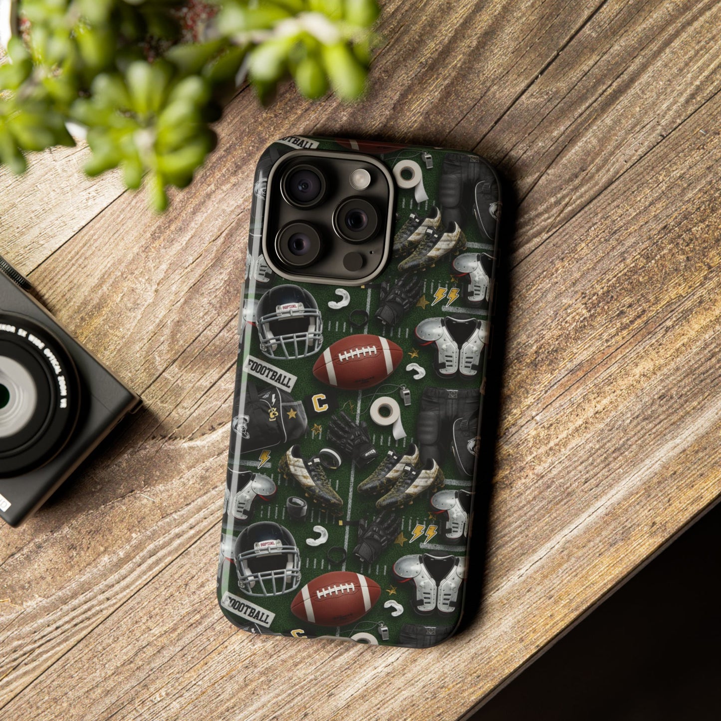 Football Pattern Phone Case – Sports Fan Tough Protective Game Day Case
