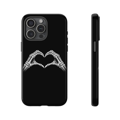 Skeleton Hands Heart Phone Case | Gothic Black Protective Cover