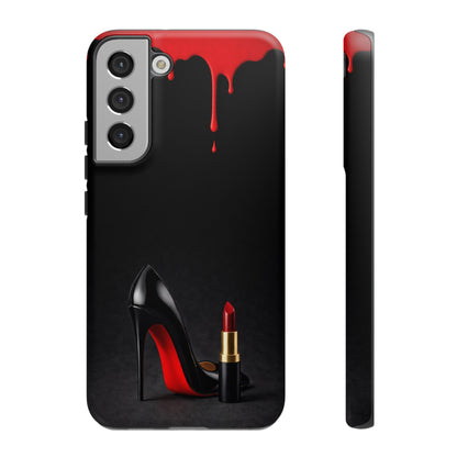Dark Feminine Red Drip Phone Case – Gothic Glam Tough Cover