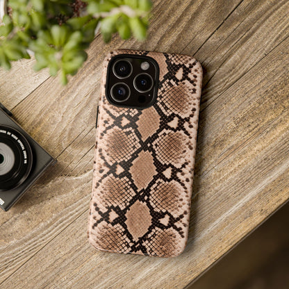 Snake Print Phone Case – Brown Python Pattern Slim Protective Cover for Iphone, Samsung Galaxy and Pixel