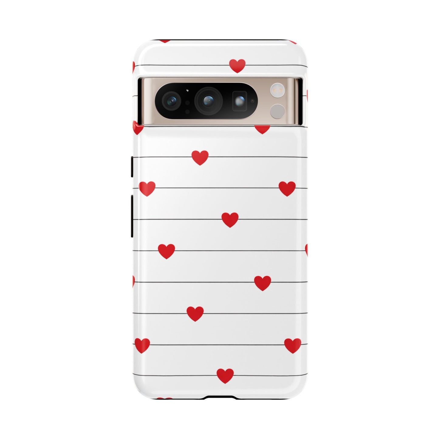 Red Heart Stripe iPhone Case | Tough Shockproof Love Aesthetic Cover