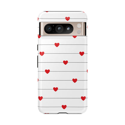 Red Heart Stripe iPhone Case | Tough Shockproof Love Aesthetic Cover