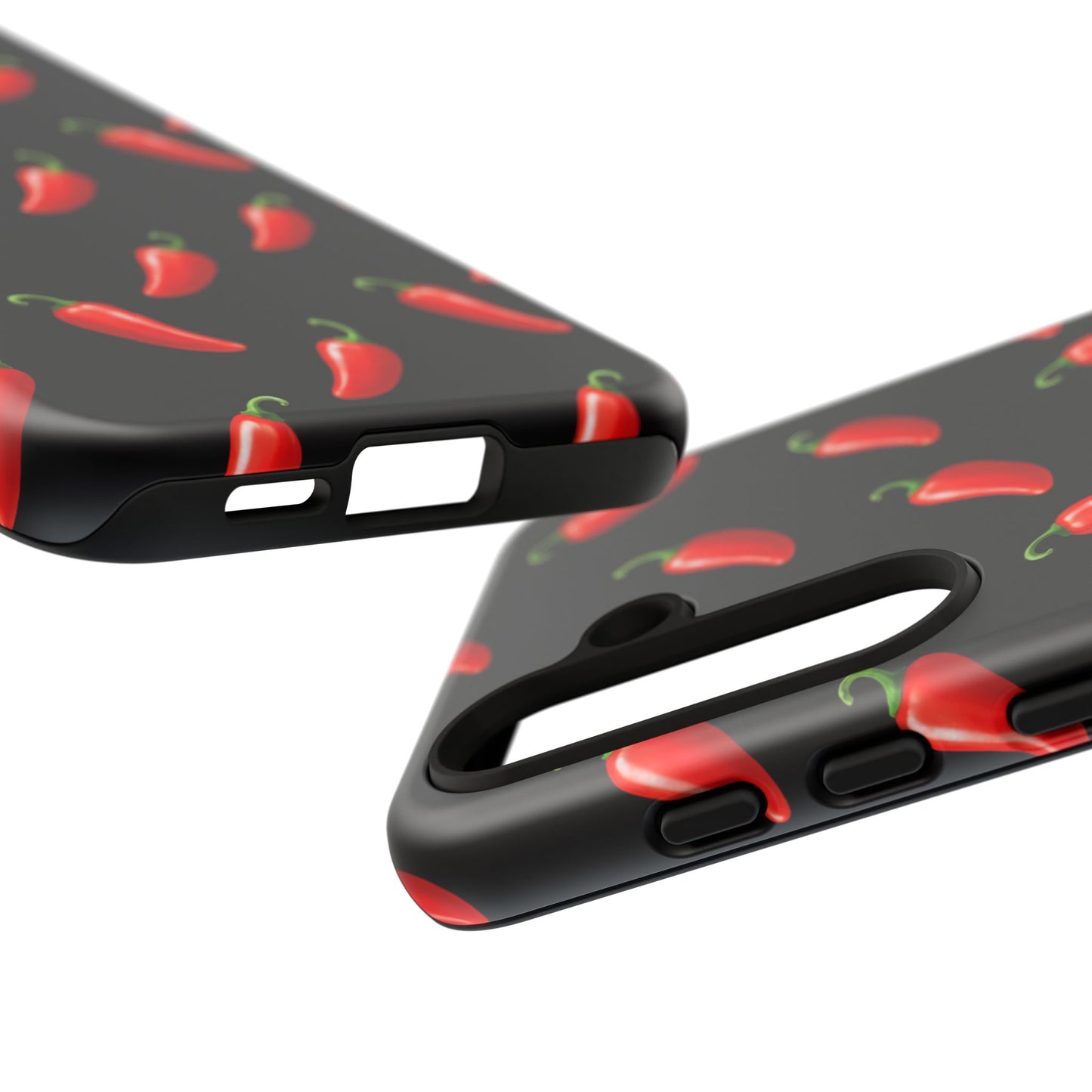 Spicy Chili Pepper Phone Case – Black Cute Hot Pepper Tough Cover for Iphone, Samsung Galaxy and Pixel