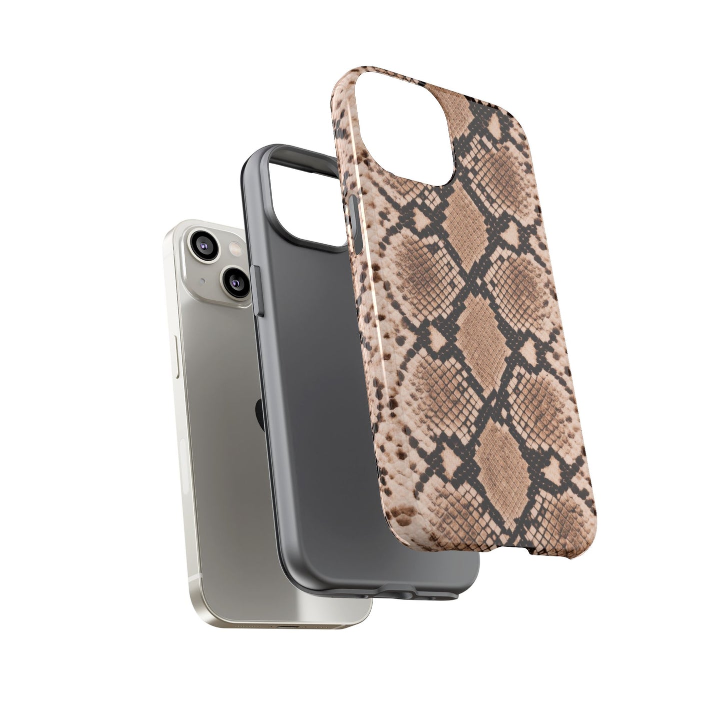 Snake Print Phone Case – Brown Python Pattern Slim Protective Cover for Iphone, Samsung Galaxy and Pixel