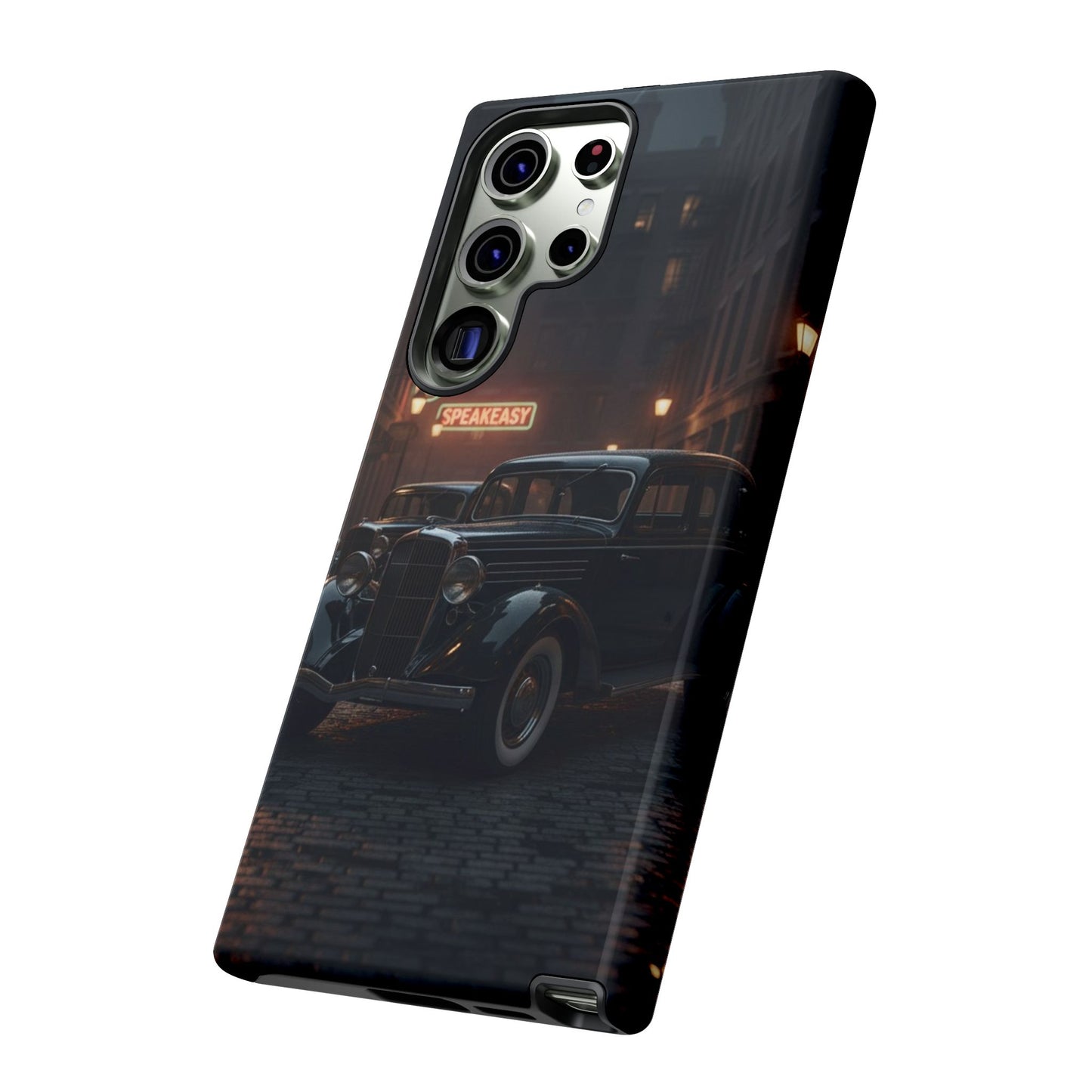 Vintage Classic Car Phone Case | Retro Noir Aesthetic | 1930s Street Scene Tough Case for iPhone & Samsung