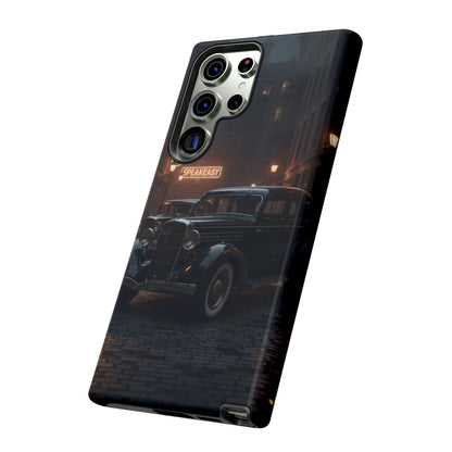Vintage Classic Car Phone Case | Retro Noir Aesthetic | 1930s Street Scene Tough Case for iPhone & Samsung