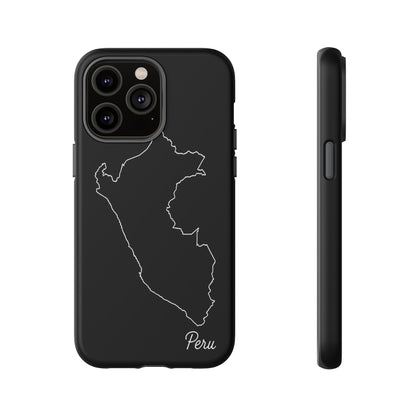 Peru Outline Phone Case – Minimal Country Map Tough Case (iPhone, Samsung, Pixel)