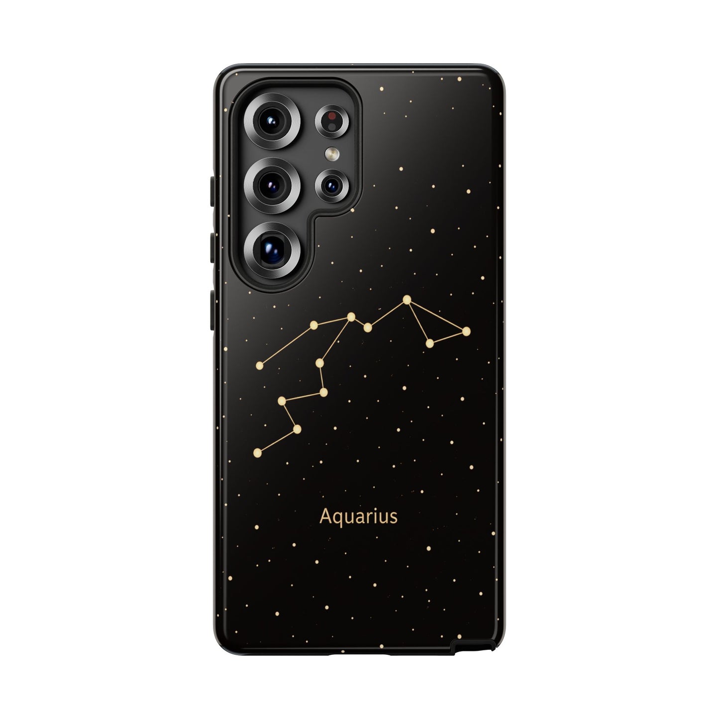 Aquarius Zodiac Constellation Phone Case – Luxe Gold Celestial Cover