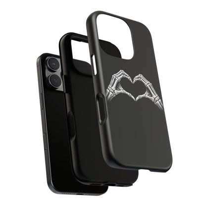 Skeleton Hands Heart Phone Case | Gothic Black Protective Cover