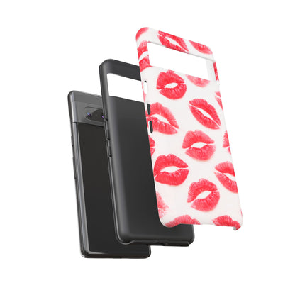 Red Lipstick Kiss Phone Case – Sexy Lip Print Pattern Tough Protective Cover