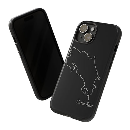 Costa Rica Outline Phone Case – Minimal Country Map Tough Case (iPhone, Samsung, Pixel)