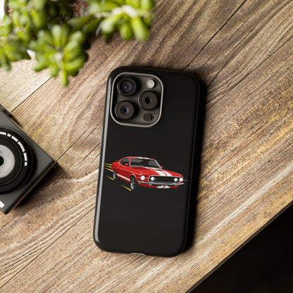 Red Muscle Car Phone Case – Classic Car Racing Tough Protective Case