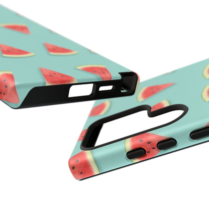 Watermelon Phone Case – Pastel Blue Summer Fruit Tough Case (iPhone, Samsung, Pixel)