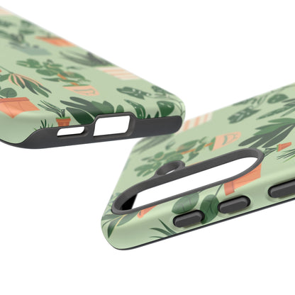 Plant Lover Phone Case | Cute Potted Plants Pattern | Botanical Aesthetic Tough Case
