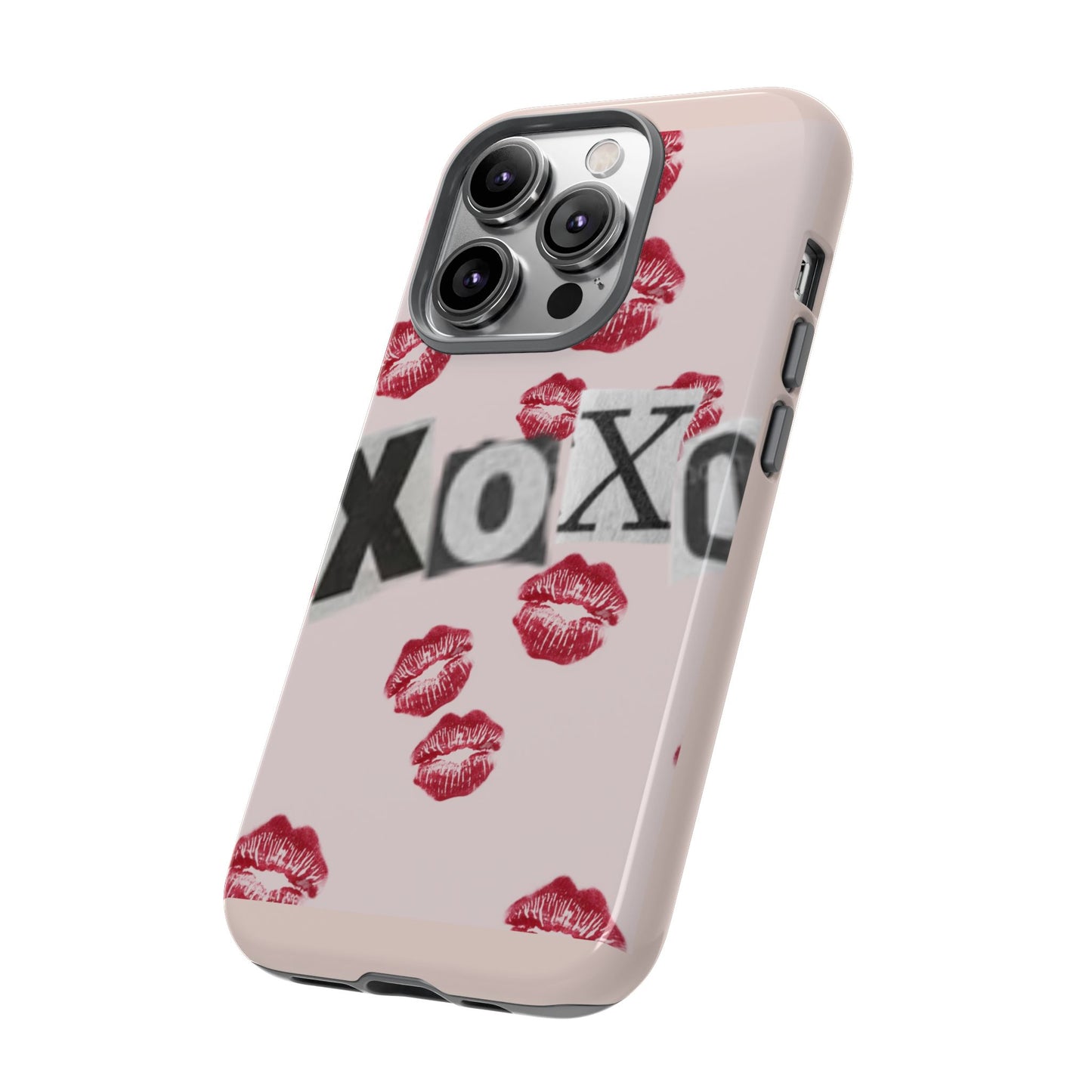 XOXO Kiss Print Phone Case | Coquette Valentine Aesthetic | Cute Pink Lipstick Kiss Tough Case for iPhone & Samsung