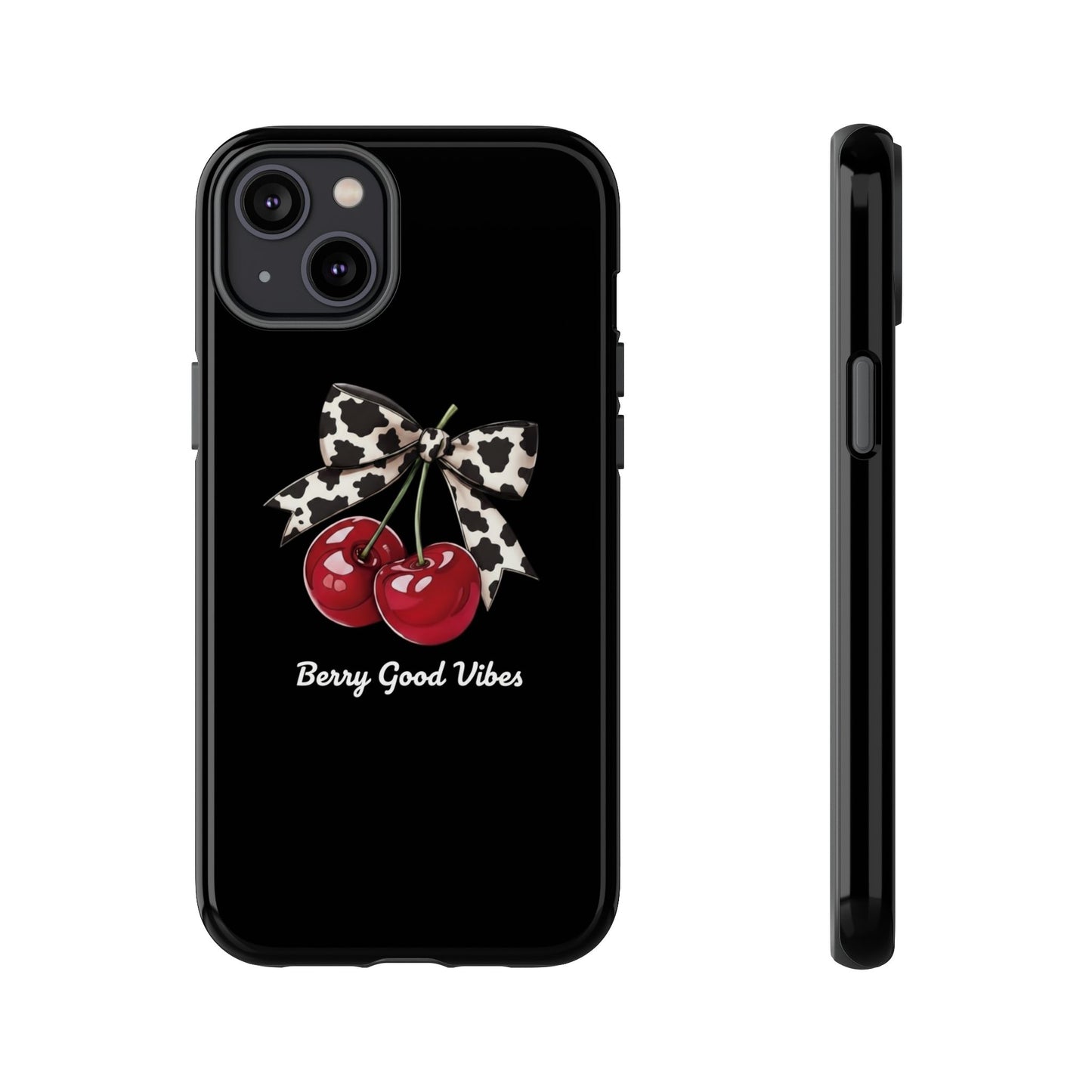 Cherry Cow Print Phone Case | Coquette Bow Aesthetic | Tough Protective Case