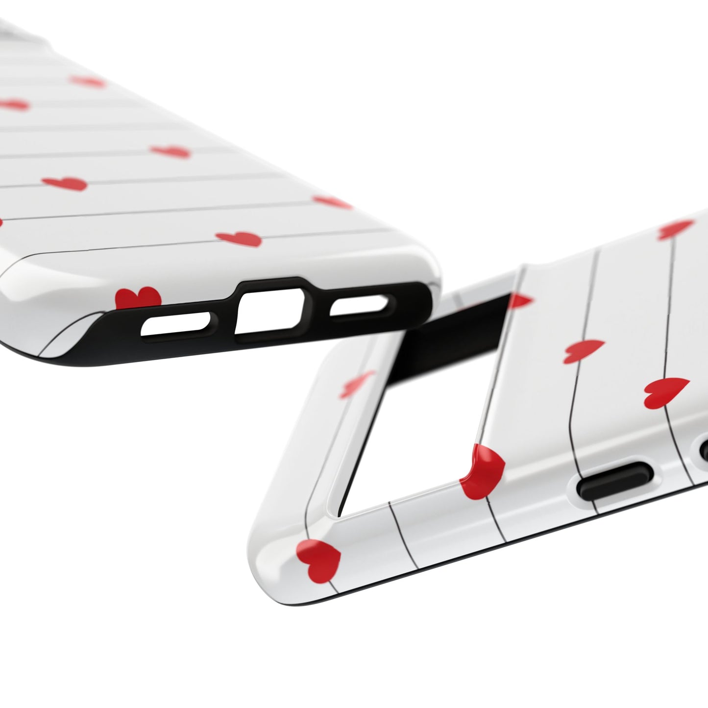 Red Heart Stripe iPhone Case | Tough Shockproof Love Aesthetic Cover