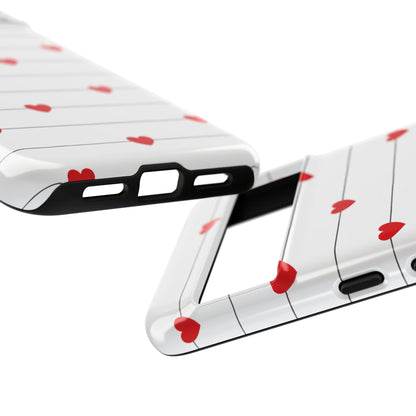 Red Heart Stripe iPhone Case | Tough Shockproof Love Aesthetic Cover