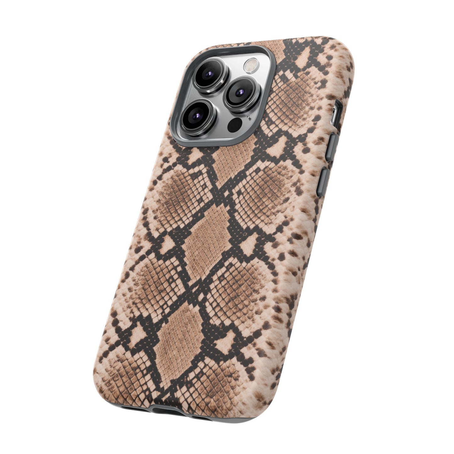 Snake Print Phone Case – Brown Python Pattern Slim Protective Cover for Iphone, Samsung Galaxy and Pixel