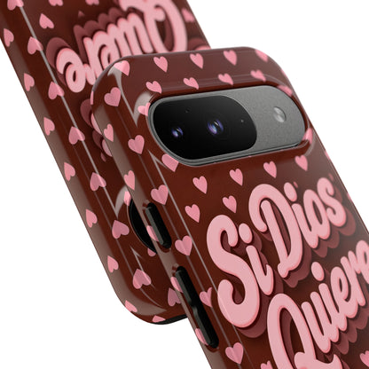Si Dios Quiere Phone Case Latina Aesthetic Pink Hearts iPhone Samsung