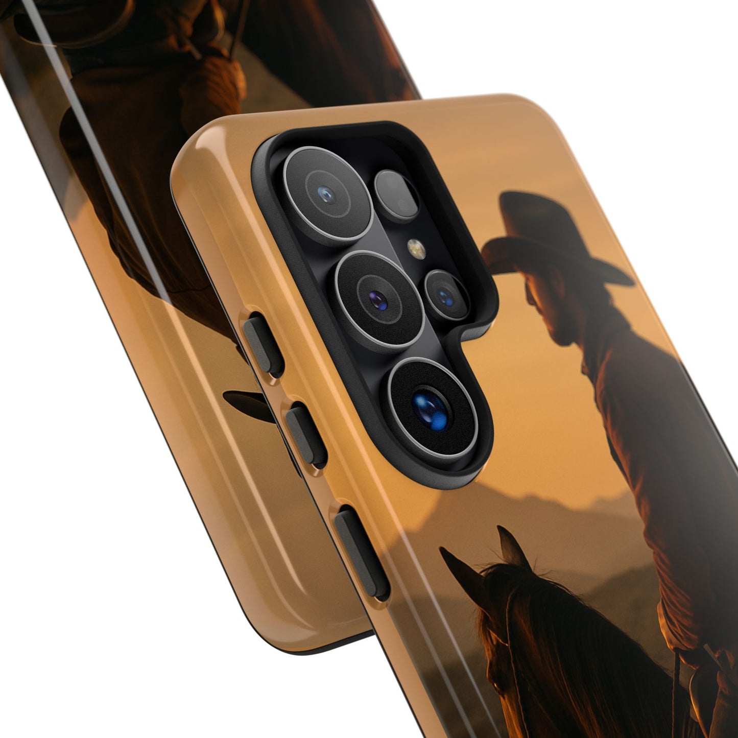Western Cowboy Sunset Phone Case | Horse Rider Desert Aesthetic Tough Protective Case
