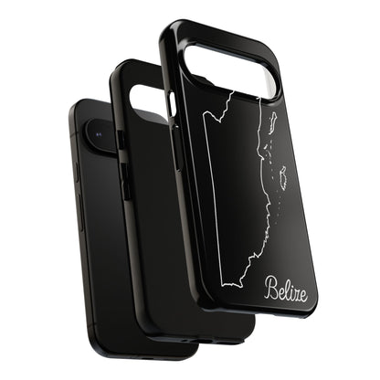 Belize Outline Phone Case – Minimal Country Map Tough Case (iPhone, Samsung, Pixel)