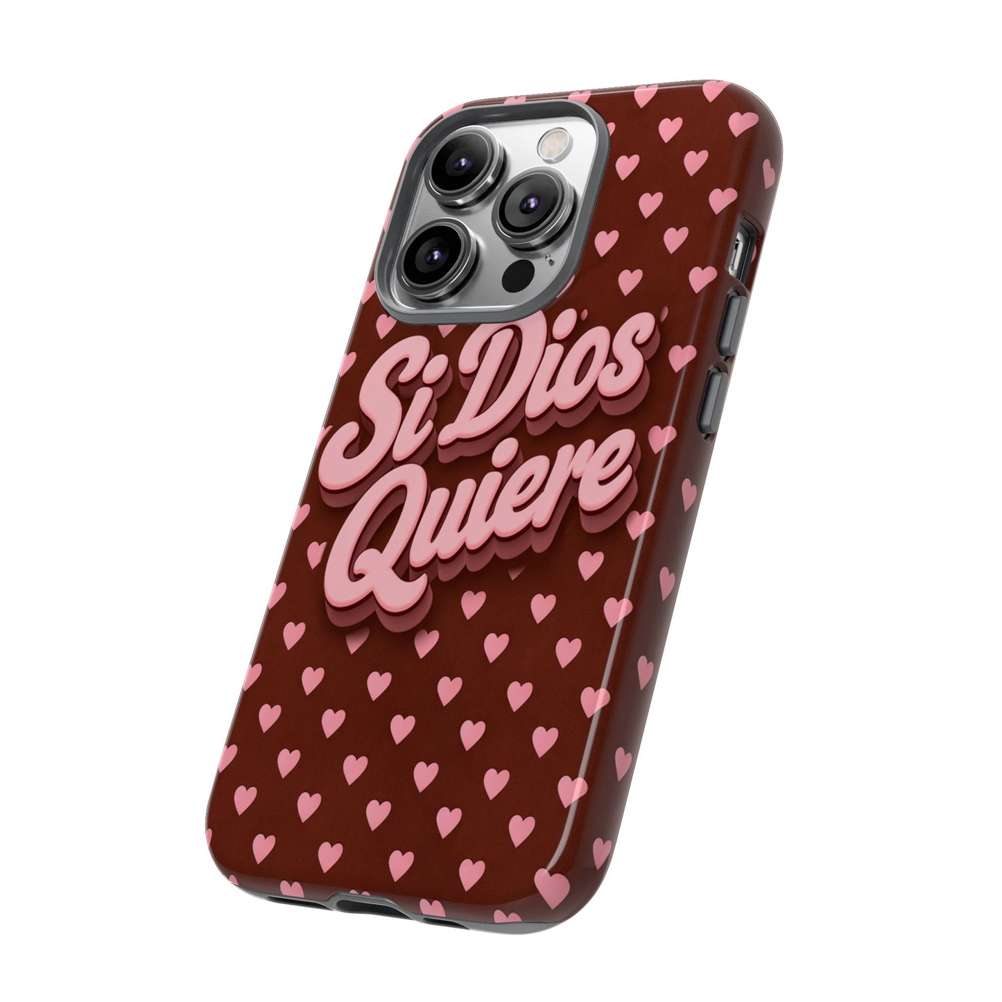Si Dios Quiere Phone Case Latina Aesthetic Pink Hearts iPhone Samsung