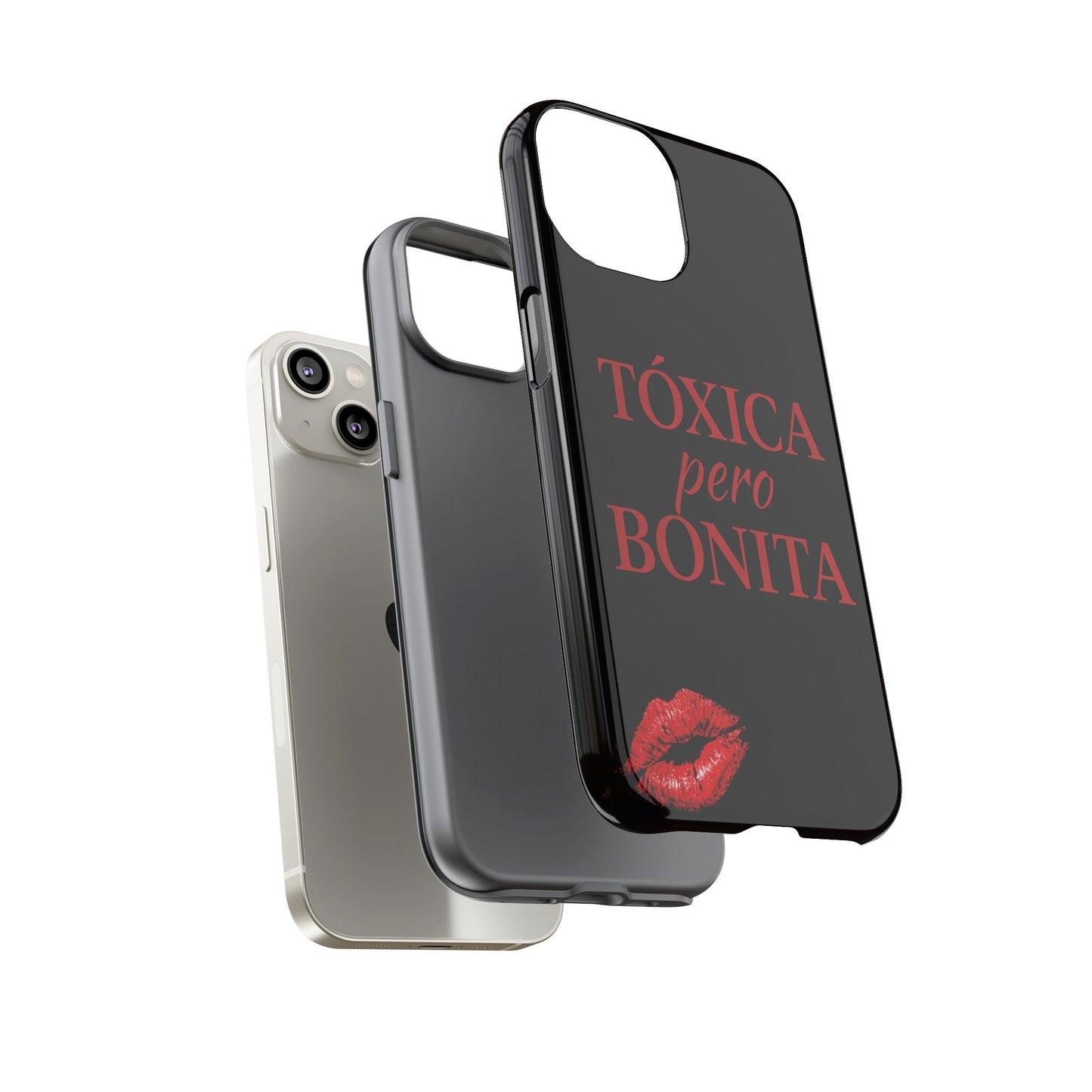Toxica Pero Bonita Phone Case, Latina Quote Case, Red Lips Aesthetic, Spanish Saying Case, Trendy Tough Cover