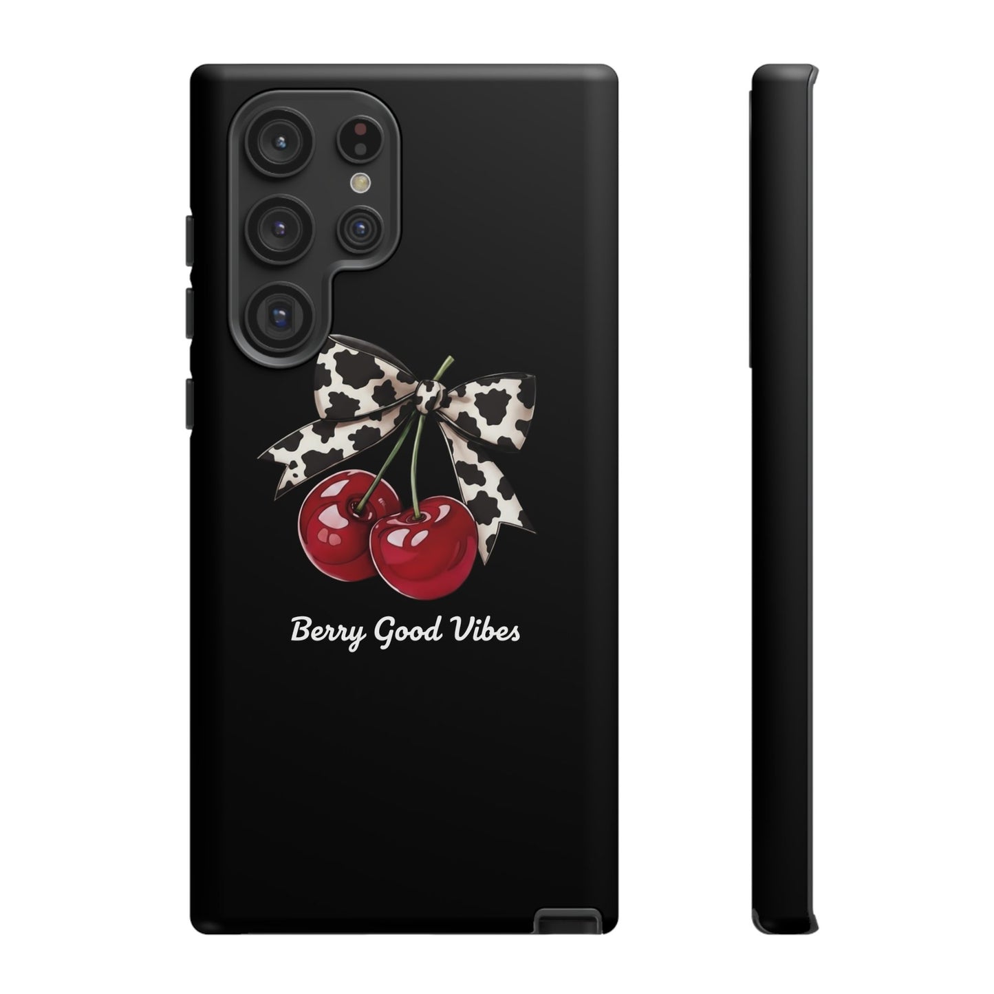 Cherry Cow Print Phone Case | Coquette Bow Aesthetic iPhone & Samsung Tough Case