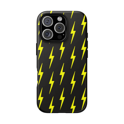 Yellow Lightning Bolt Tough Phone Case | Bold Electric Pattern Case for Iphone, Samsung Galaxy and Pixel