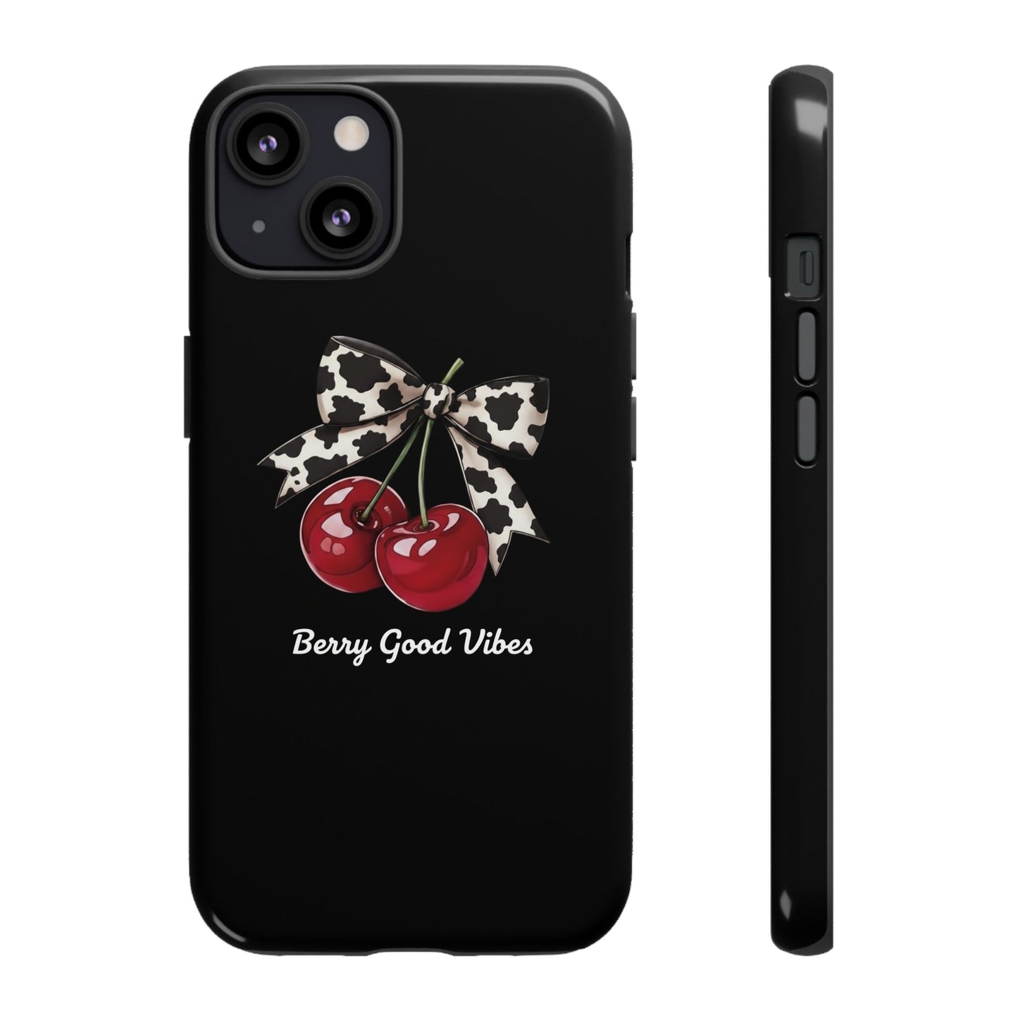 Cherry Cow Print Phone Case | Coquette Bow Aesthetic | Tough Protective Case