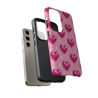 Pink Heart Pattern Phone Case | Tough Protective Case for Iphone, Samsung Galaxy and Pixel