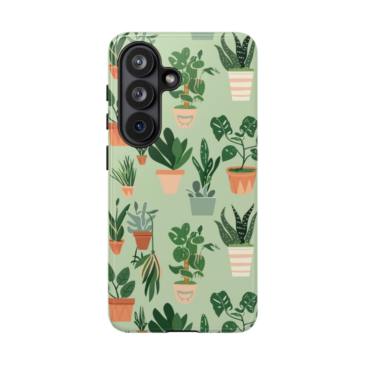 Plant Lover Phone Case | Cute Potted Plants Pattern | Botanical Aesthetic Tough Case