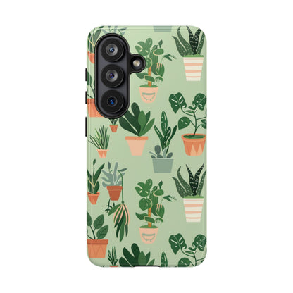 Plant Lover Phone Case | Cute Potted Plants Pattern | Botanical Aesthetic Tough Case