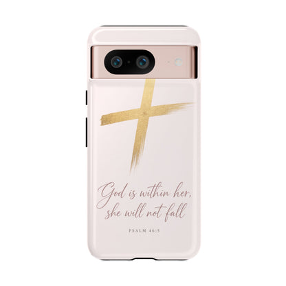 Psalm 46:5 God Is Within Her Christian Cross Phone Case Faith Gift