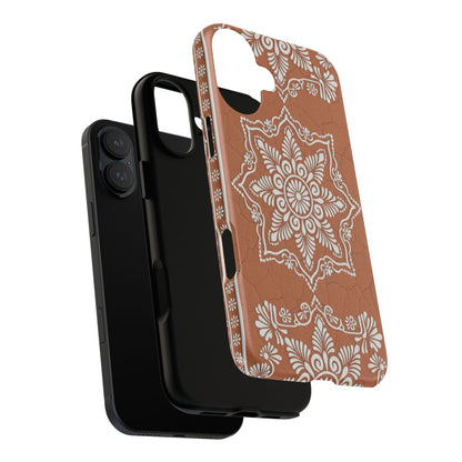 Talavera Terracotta Phone Case | Mexican Floral Pattern iPhone & Samsung Tough Case | Boho Clay Aesthetic Cover