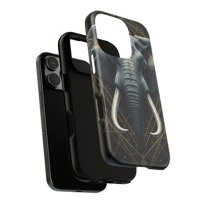 Elephant Mandala Phone Case – Black and Gold Spiritual Elephant Tough Protective Case