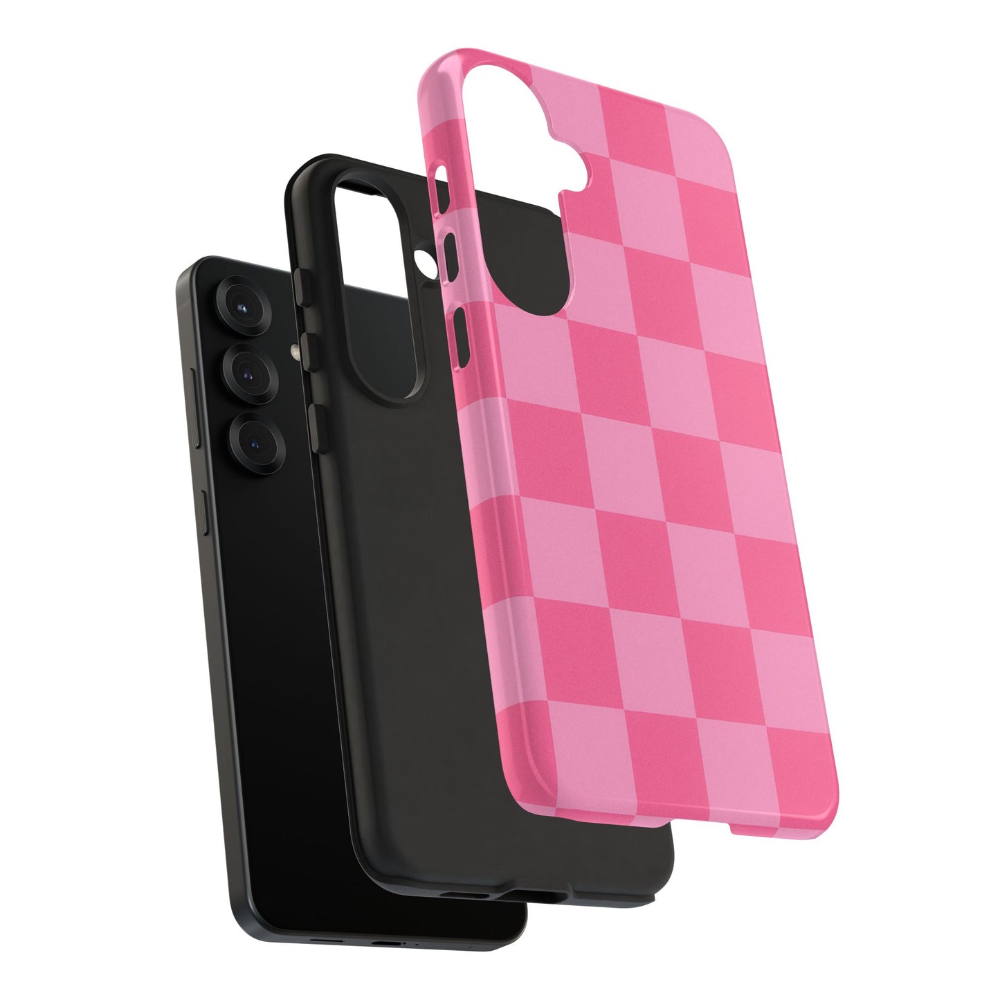 Pink Checkerboard Phone Case | Cute Aesthetic Checkered iPhone & Samsung Tough Case